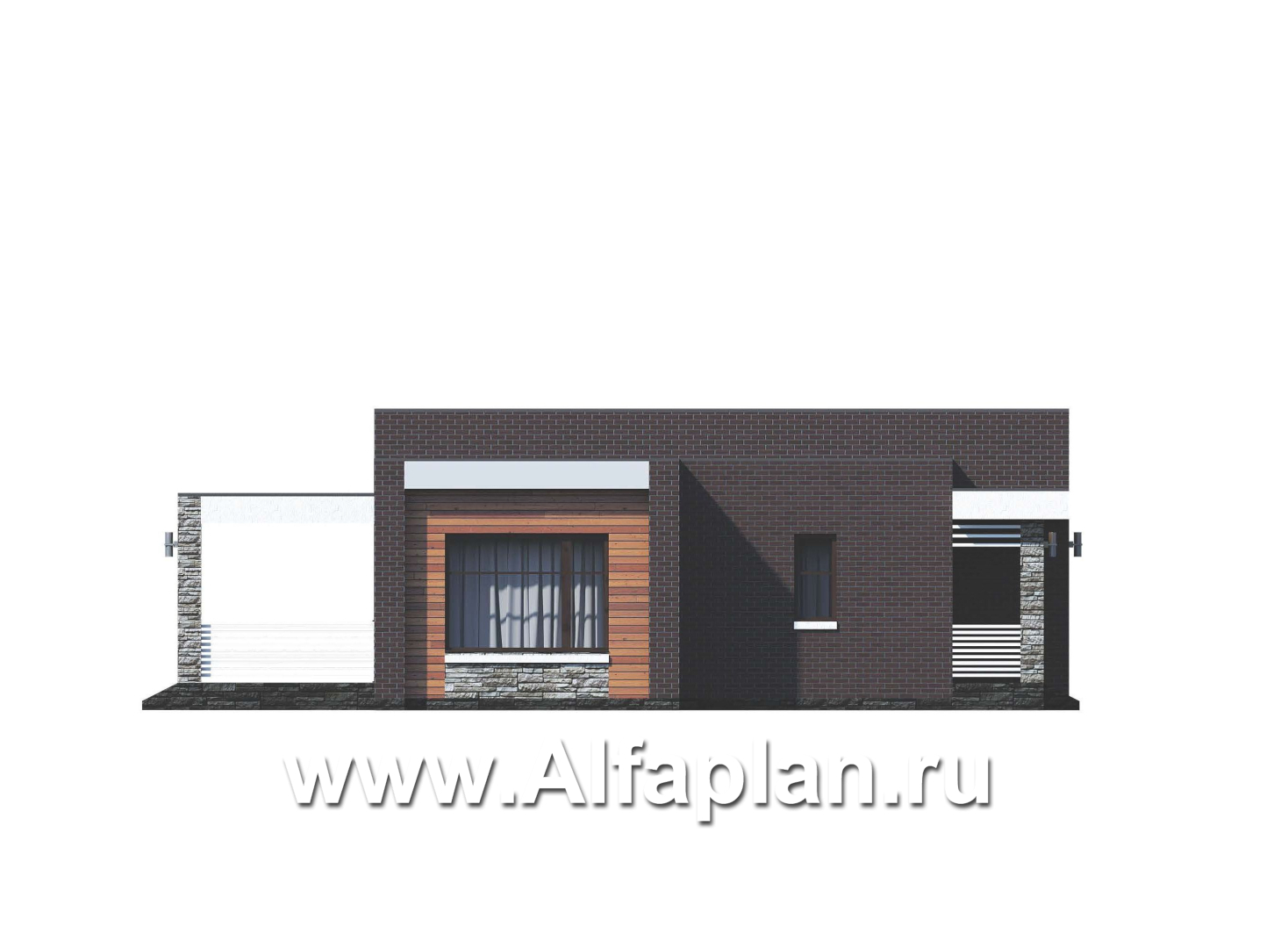 Проекты домов Альфаплан - «Магнолия» — плоскокровельный коттедж с удобной планировкой - изображение фасада №3