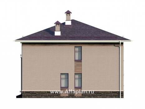Проекты домов Альфаплан - "Римские каникулы" - проект дома с двусветной гостиной - превью фасада №2