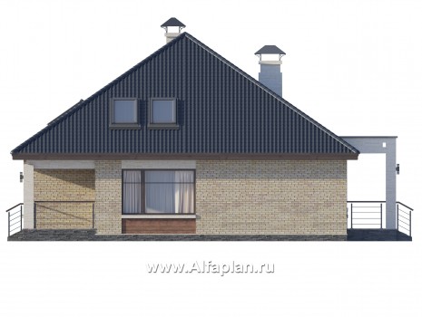 Проекты домов Альфаплан - "Перспектива" - проект компактного дома с мансардой - превью фасада №3