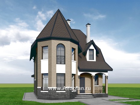 Проекты домов Альфаплан - Проект двухэтажного дома с эркером - превью дополнительного изображения №1