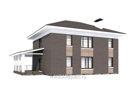 Проекты домов Альфаплан - "Вермеер" - проект двухэтажного дома с лестницей в гостиной - превью дополнительного изображения №5