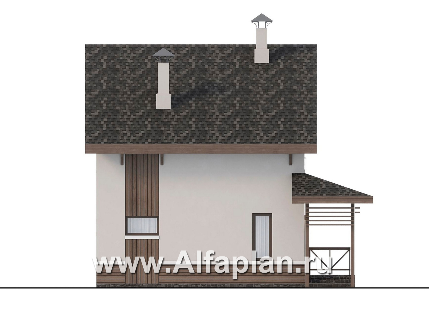 Проекты домов Альфаплан - "Бессер" - проект рационального каркасного дома - изображение фасада №3