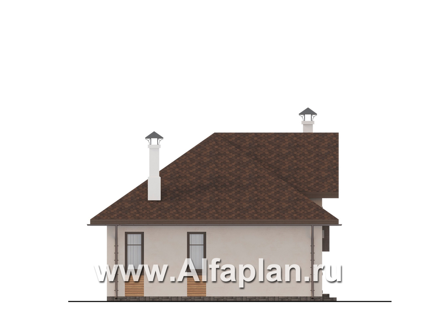 Проекты домов Альфаплан - "Тигода" - компактный простой дом с мансардой - изображение фасада №3