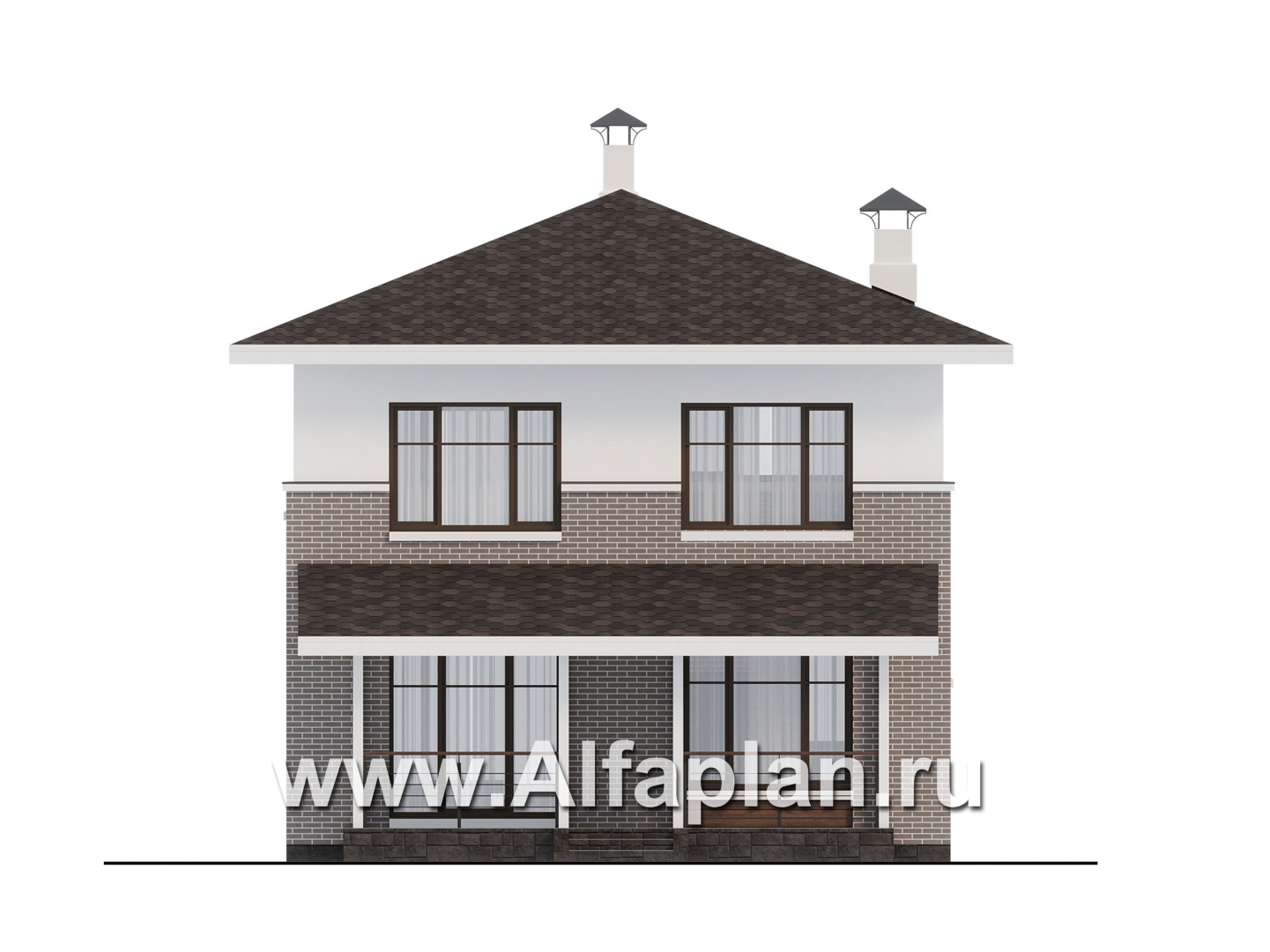 Проекты домов Альфаплан - "Остров сокровищ" - проект комфортного, простого дома из газобетона - изображение фасада №4