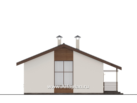 «Пикколо» - проект простого одноэтажного дома, планировка мастрер спальня, 3 спальни - превью фасада дома