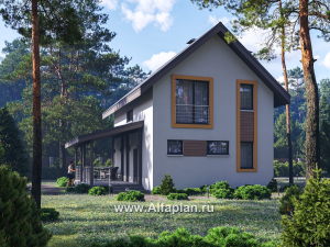 Превью проекта «"Викинг" - проект дома, 2 этажа, с сауной и с террасой сбоку, в скандинавском стиле»