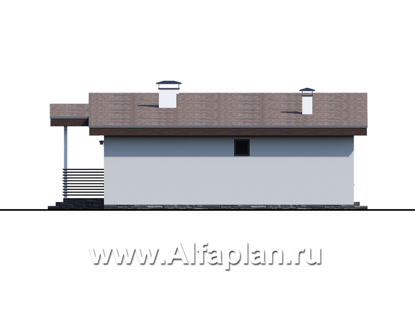 «Вита» -проект одноэтажного каркасного дома с террасой, в скандинавском стиле - фасад дома