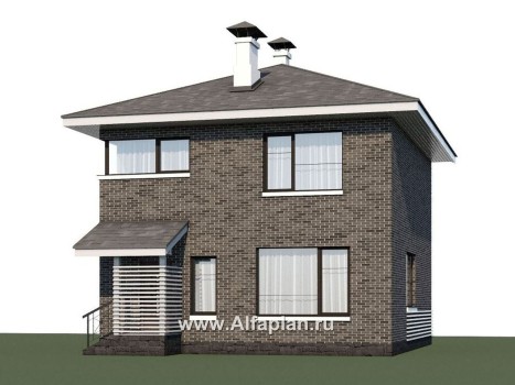 Проект двухэтажного дома из кирпича «Серебро», с террасой,  для небольшой семьи - превью дополнительного изображения №1
