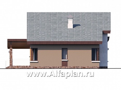 Проекты домов Альфаплан - «Каприкорн» - комфортабельный коттедж с бильярдной - превью фасада №3
