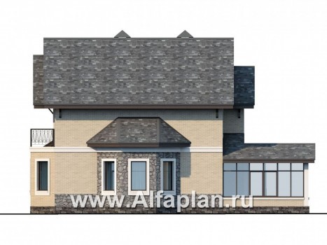 «Бригантина» - проект двухэтажного дома, с эркером и с террасой - превью фасада дома