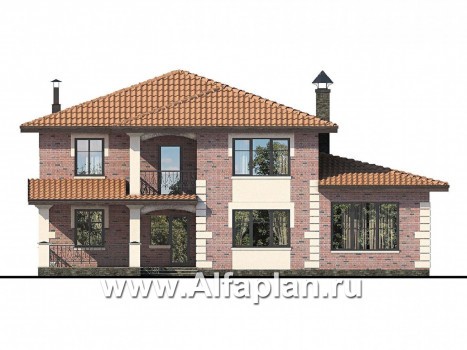 Проекты домов Альфаплан - «Фортуна» - коттедж с удобной планировкой - превью фасада №4