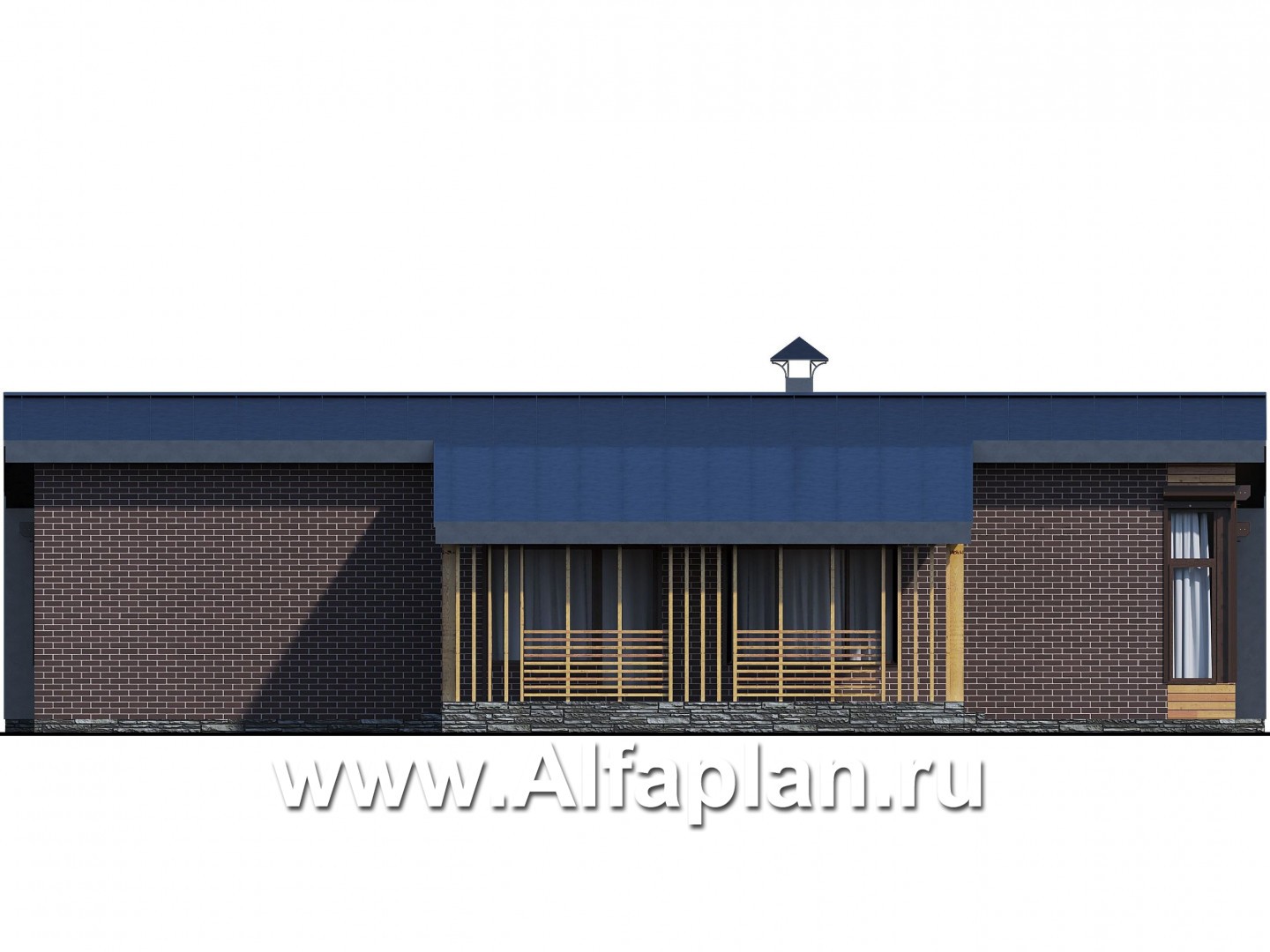 Проекты домов Альфаплан - «Омикрон» - современный каркасный дом для загородной жизни - изображение фасада №3