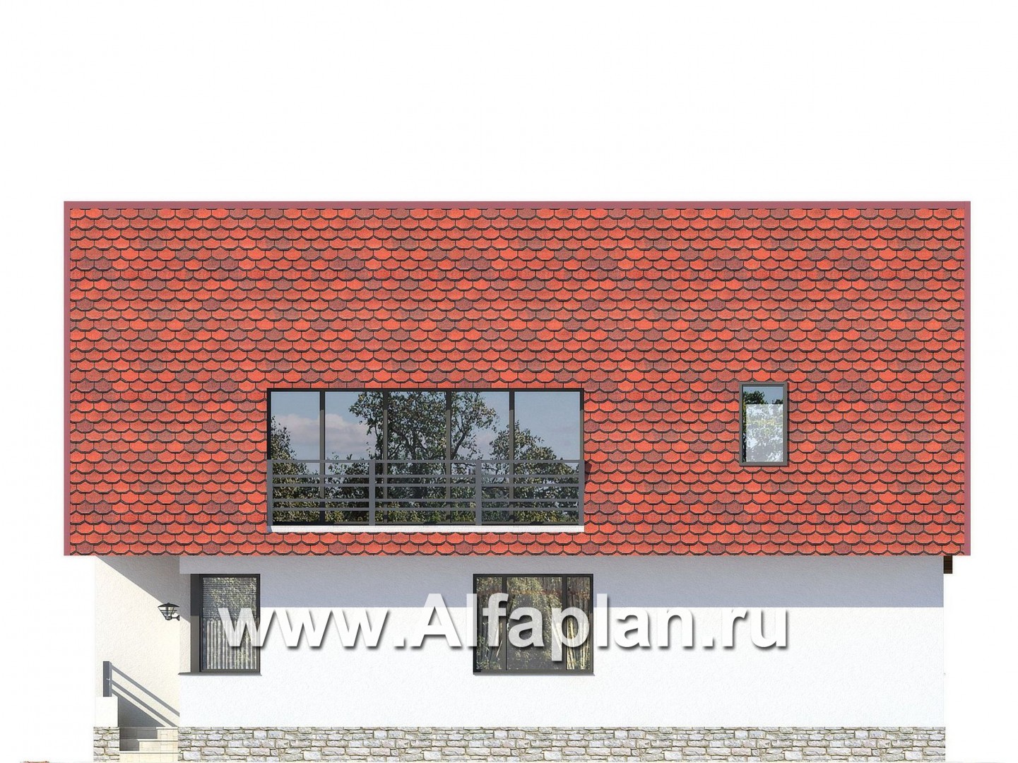 Проекты домов Альфаплан - Коттедж в авангардном стиле - изображение фасада №1