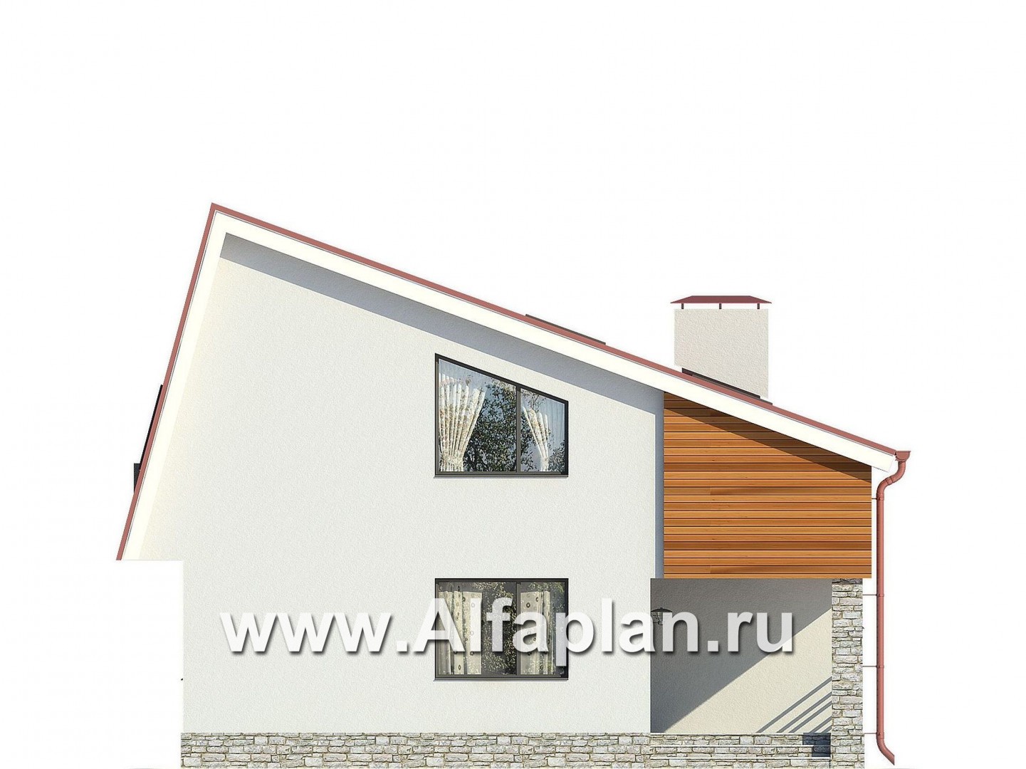 Проекты домов Альфаплан - Коттедж в авангардном стиле - изображение фасада №2