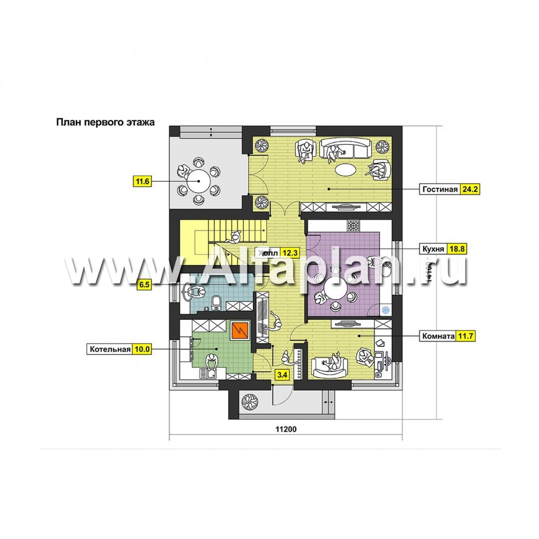 Проекты домов Альфаплан - Коттедж в авангардном стиле - изображение плана проекта №1