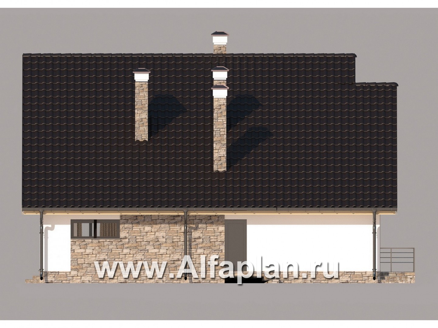 Проекты домов Альфаплан - Современный коттедж для большой семьи - изображение фасада №3