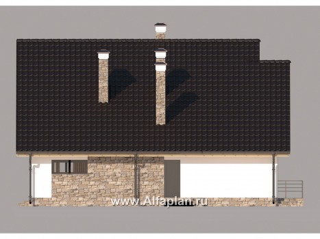 Проекты домов Альфаплан - Современный коттедж для большой семьи - превью фасада №3