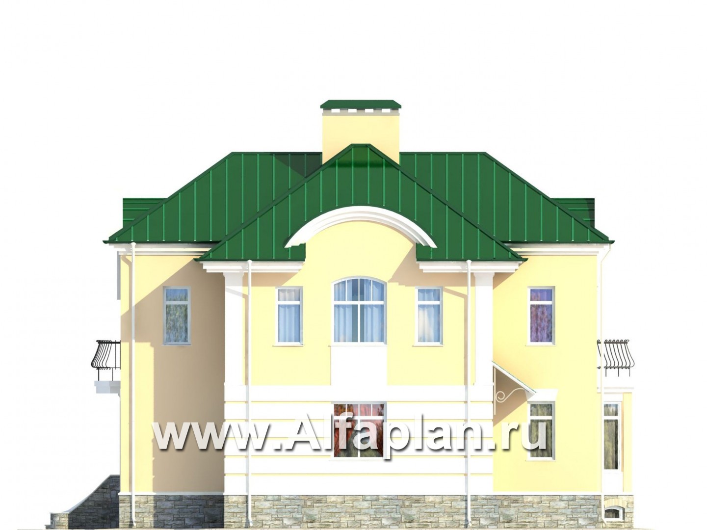 Проекты домов Альфаплан - Особняк в традициях петровского барокко - изображение фасада №2