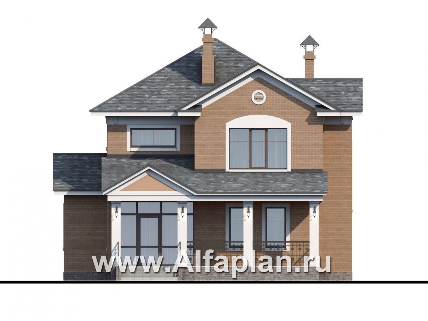 Проекты домов Альфаплан - «Позитив»-дом с компактной и удобной планировкой - изображение фасада №1