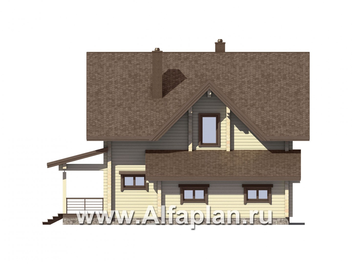 Проекты домов Альфаплан - Небольшой деревянный дом для загородного отдыха - изображение фасада №4