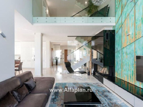 Проекты домов Альфаплан - «Современник» с панорамными окнами - превью дополнительного изображения №3