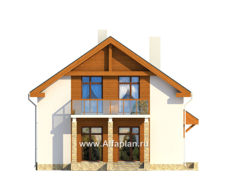 Проекты домов Альфаплан - Современный каркасный дом - превью фасада №1