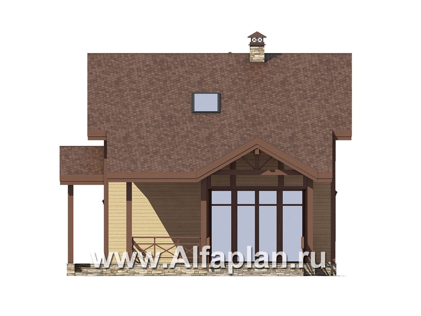 Проекты домов Альфаплан - Компактный и экономичный каркасный дом - изображение фасада №2