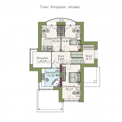 Проекты домов Альфаплан - «Светлая жизнь» - современный  коттедж с большими окнами - превью плана проекта №2