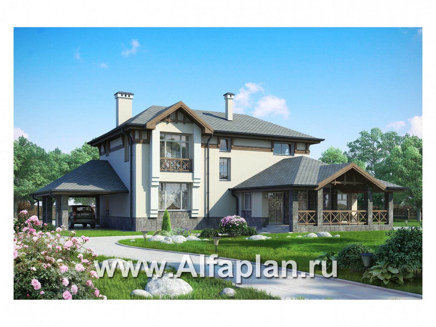 Проекты домов Альфаплан - Изысканный классический двухэтажный коттедж - дополнительное изображение №1