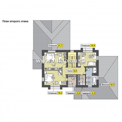 Проекты домов Альфаплан - Изысканный классический двухэтажный коттедж - превью плана проекта №2