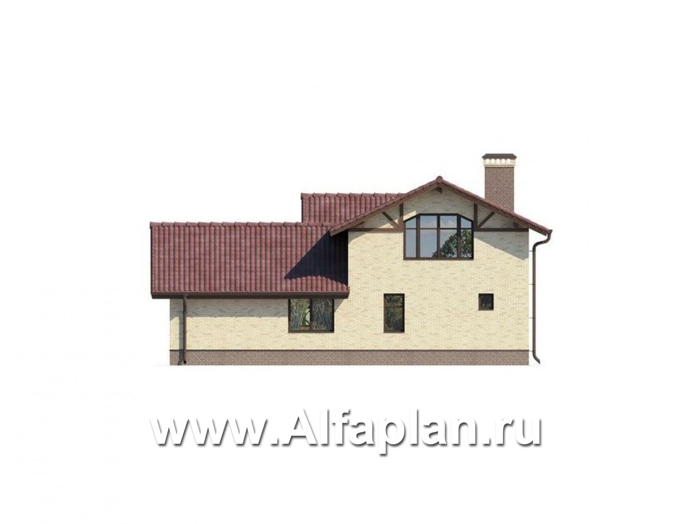 Проекты домов Альфаплан - Комфортабельный дом для отдыха с бассейном - изображение фасада №4