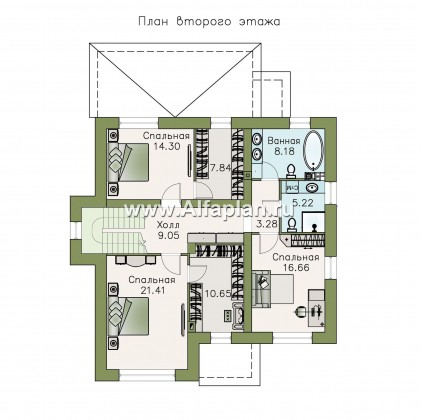 Проекты домов Альфаплан - «Традиция» - классический комфортабельный коттедж - превью плана проекта №2