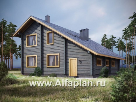 Проекты домов Альфаплан - Деревянный загородный дом с гаражом - превью дополнительного изображения №3