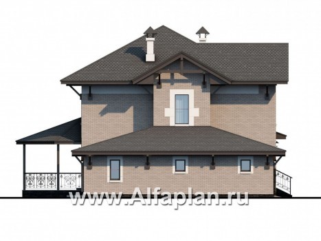 Проекты домов Альфаплан - «Фея сирени» - изящный дом с гаражом - превью фасада №3
