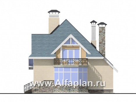 Проекты домов Альфаплан - Коттедж с окнами верхнего света - превью фасада №4