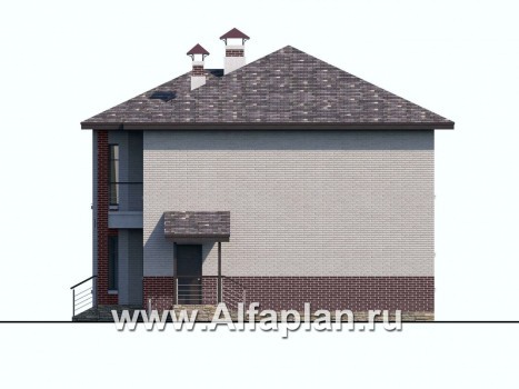 Проекты домов Альфаплан - «Статус» - современный комфортный дом с террасой - превью фасада №2