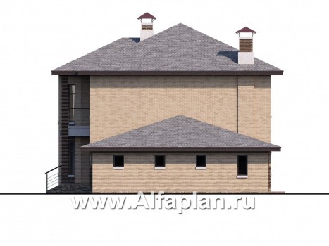 Проекты домов Альфаплан - «Статус» - современный комфортный дом с гаражом и террасой - превью фасада №2