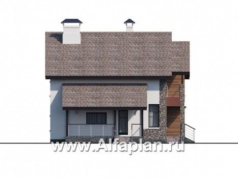 Проекты домов Альфаплан - Компактный дом с пятью спальными комнатами - превью фасада №3