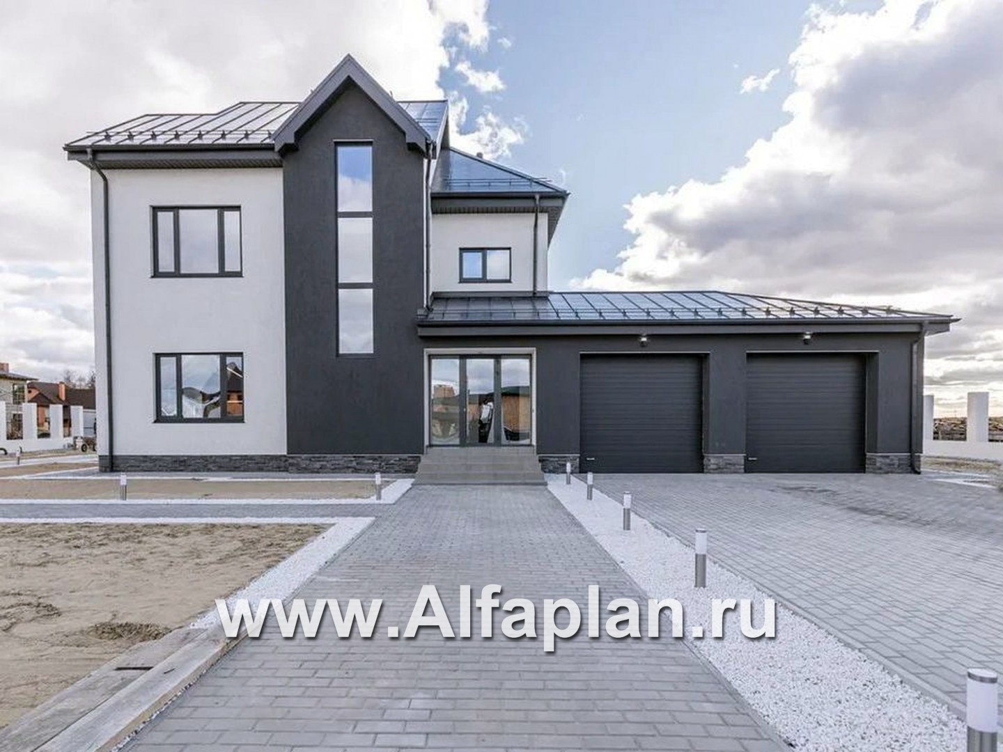Проекты домов Альфаплан - «Дипломат Плюс» - дом с бильярдной и гаражом на два автомобиля - дополнительное изображение №1