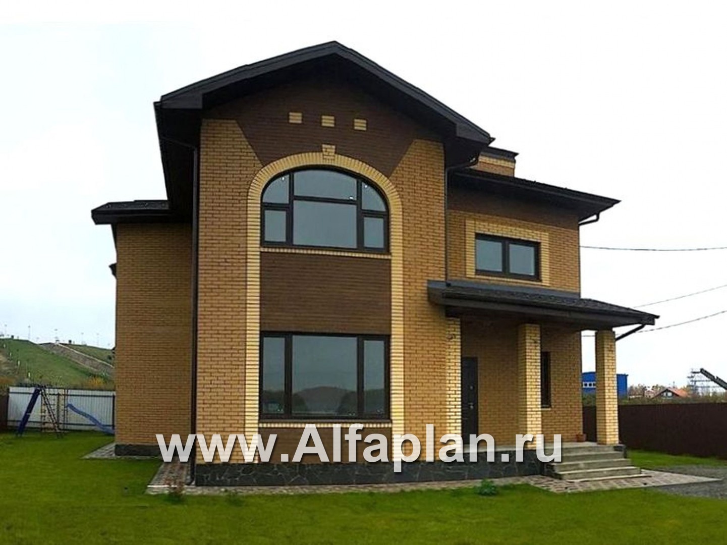 Проекты домов Альфаплан - «Северная корона» - двуxэтажный коттедж с элементами стиля модерн - дополнительное изображение №3