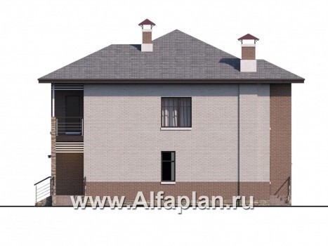 Проекты домов Альфаплан - «Печора» - стильный двухэтажный коттедж - превью фасада №2