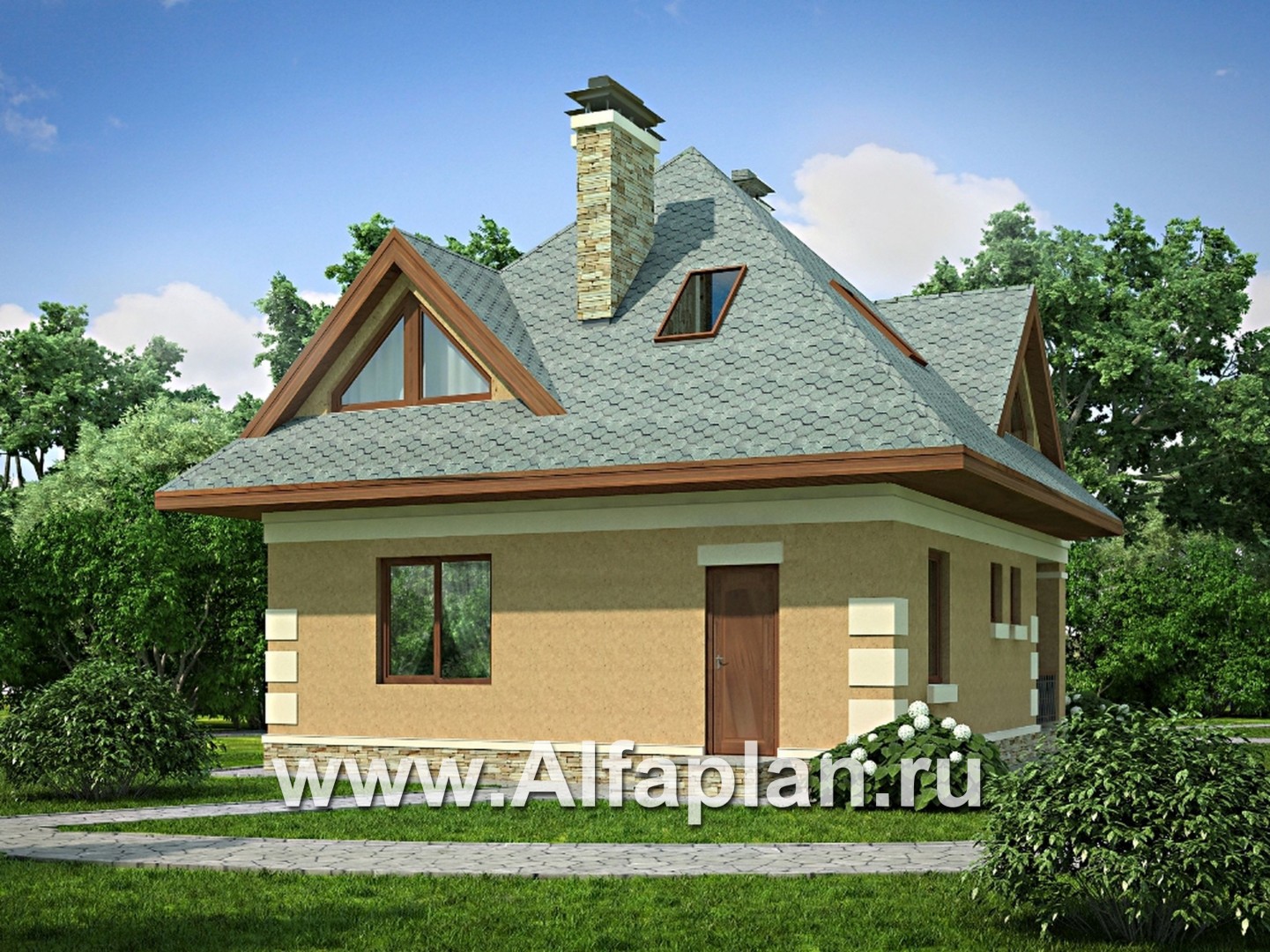 Проекты домов Альфаплан - Экономичный проект дома для маленького участка - дополнительное изображение №1