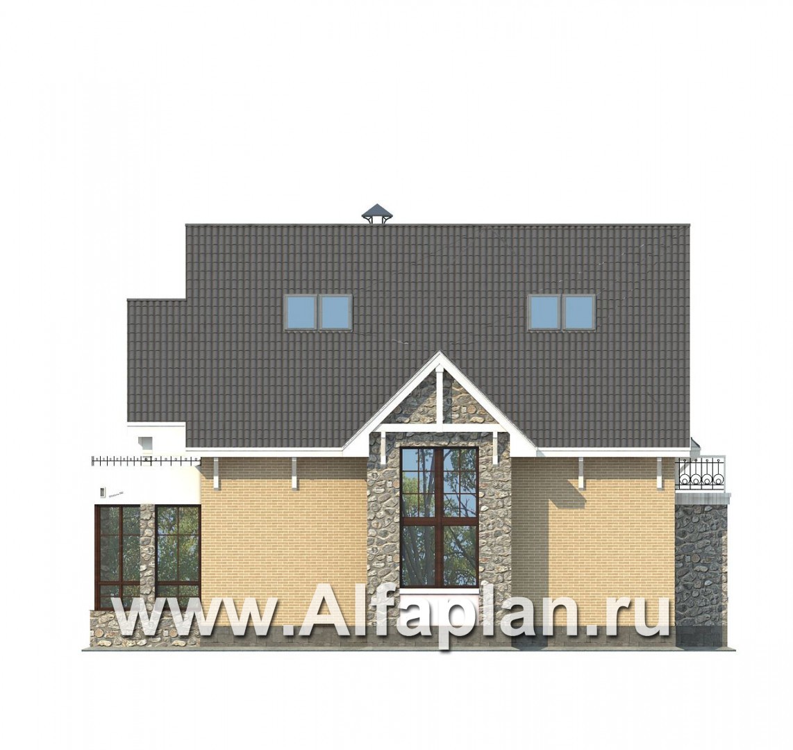 «Белый ветер» - проект двухэтажного дома с мансардой, с эркером, гараж на 2 авто, в стиле модерн - фасад дома