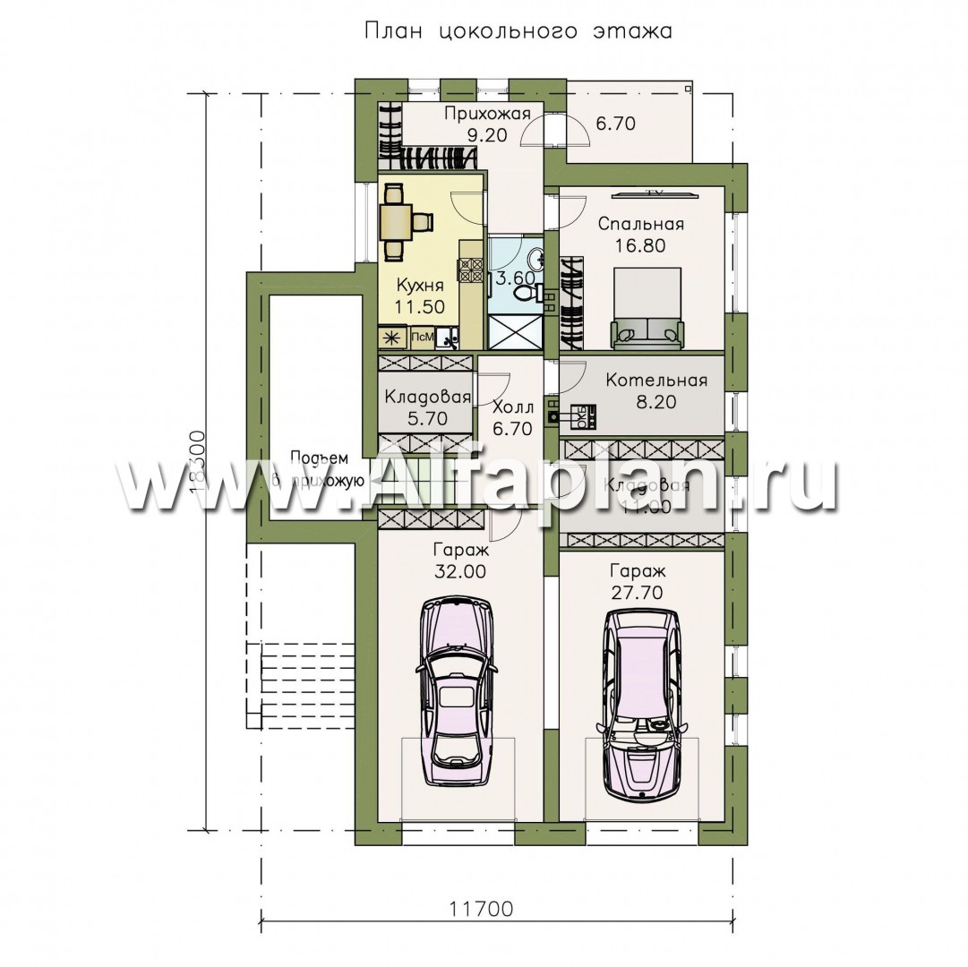 Проекты домов Альфаплан - Трехэтажный классический особняк для узкого участка - изображение плана проекта №1
