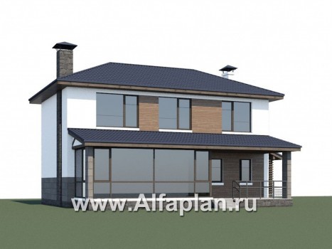 Проекты домов Альфаплан - «Мотивация успеха» - дом, обращенный  окнами в сад - превью дополнительного изображения №1