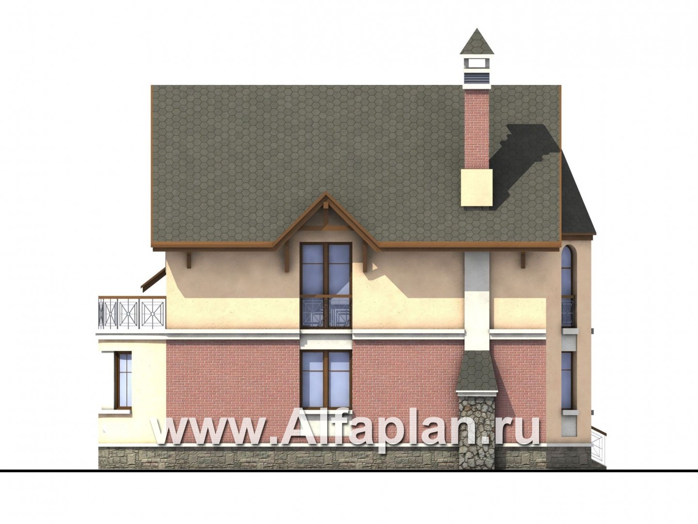 Проекты домов Альфаплан - «Аристо» - компактный дом с навесом для машины - изображение фасада №3