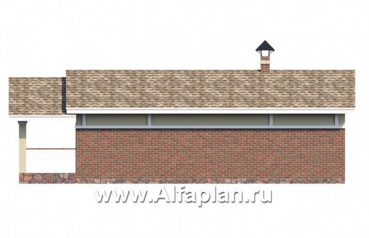 Проекты домов Альфаплан - Дом для отдыха(баня) с уютным крыльцом - превью фасада №4