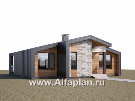 Проекты домов Альфаплан - «Альфа» - каркасный дом с сауной - превью дополнительного изображения №1