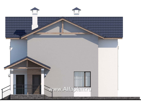 Проекты домов Альфаплан - «Каюткомпания» - экономичный дом для небольшой семьи и маленького участка - превью фасада №2