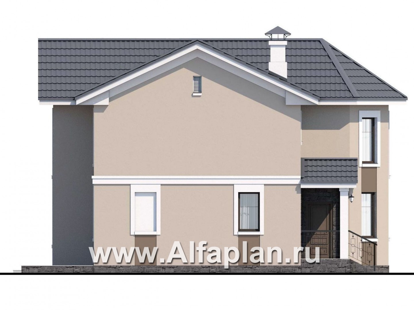 Проекты домов Альфаплан - «Веста» - небольшой дом с отличной планировкой  - изображение фасада №3